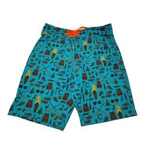 The Chive Men’s 32 Board Shorts Stretch Keep Calm Chive On Paddleboard Resort